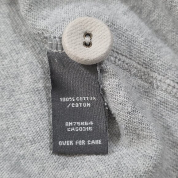 Abercrombie & Fitch T Shirt Mens M Gray Polo Distressed Muscle SS Button Preppy - Picture 11 of 14